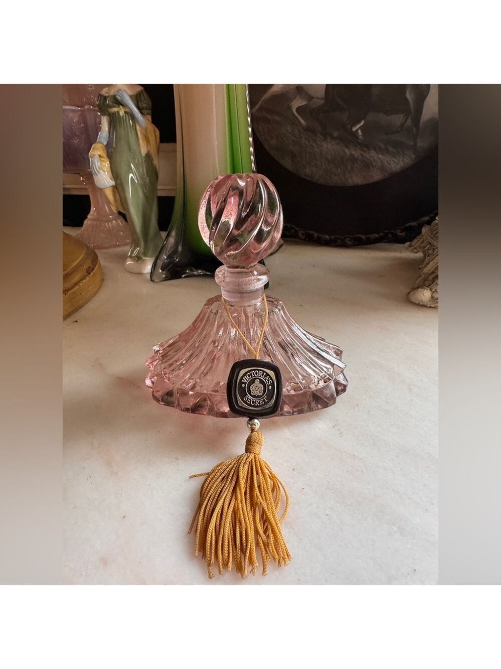 Vintage Victoria’s Secret Empty Glass Perfume Bottle – Light Pink